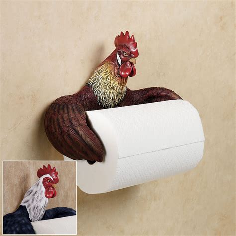 With a traditional design and rounded features, the toilet paper holder will add a stylish dimensions to your space while bringing convenience and easy to your morning rou Grand Rooster Wall Paper Towel Holder | Rooster kitchen decor, Rooster kitchen, Rooster decor