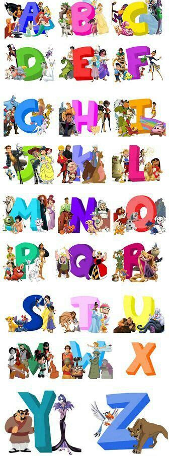 Disney Alphabet Disney Alphabet Disney Art Disney Pictures