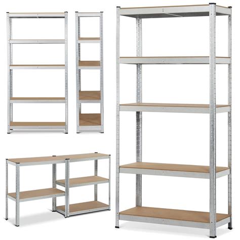 2 Pcs Storage Rack Utility Storage Shelves 5 Tier Metal Shelving Units