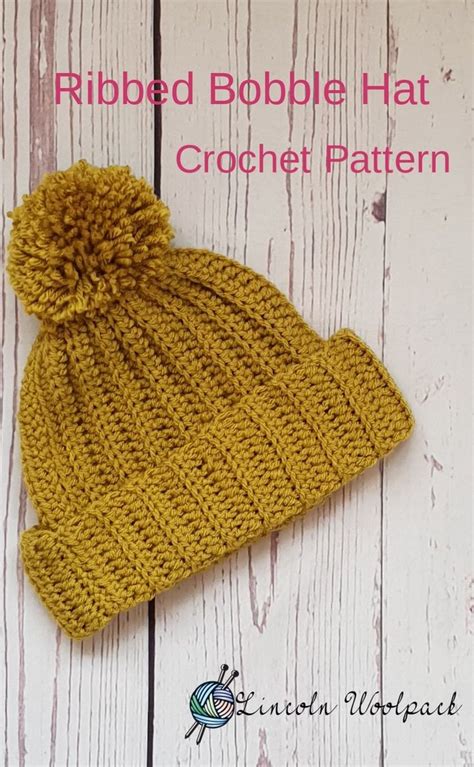Ribbed Bobble Hat Free Crochet Pattern Lincoln Woolpack Crochet