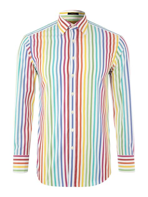 In this case you can see the black t shirt works. Simon Carter Long Sleeved Color Stripe Shirt in Multicolor ...