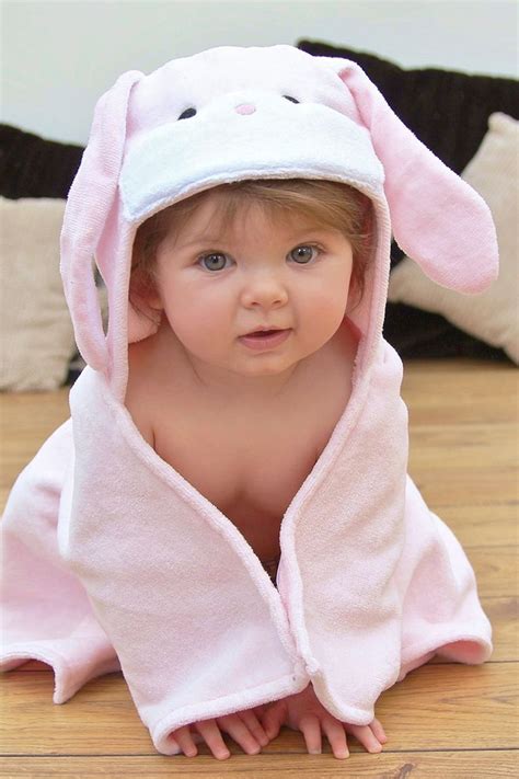 Personalised Bunny Baby Hooded Towel Newbaby T Bathing Bunnies