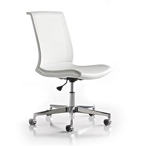 Key állítható magasságú irodai szék - fehér - alumínium lábbal