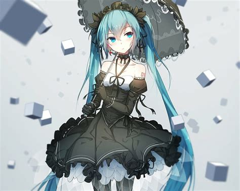 1170x2532px free download hd wallpaper gothic twintails vocaloid hatsune miku long hair