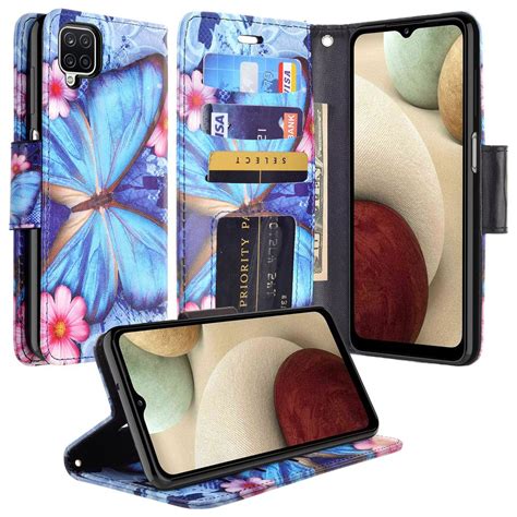 Case For Galaxy A12 Leather Flip Pouch Wallet Case Cover Folio