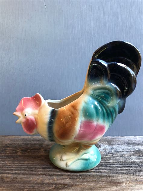 Vintage Royal Copley Ceramic Rooster Planter This Sweet Old Planter