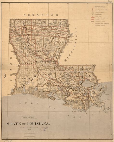 Framed Art Louisiana Map Map Of Louisiana Vintage Etsy