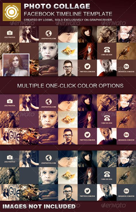 Photo Collage Facebook Timeline Cover Template By Loswl Graphicriver