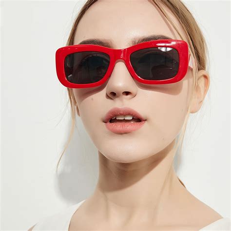 Yooske Vintage Square Sunglasses Women 2018 Red Frame Sun Glasses Retro