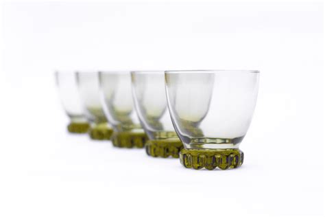 Vintage Libbey Sonnet Green Glassware Whiskey Glasses Etsy Whiskey