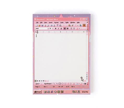 Word Pink Notepad L Pink Notepads Memo Pad Stationery Etsy