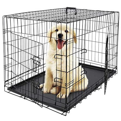 Zeny 36 Inch Dog Crate Double Door Folding Metal Dog Or Pet Crate