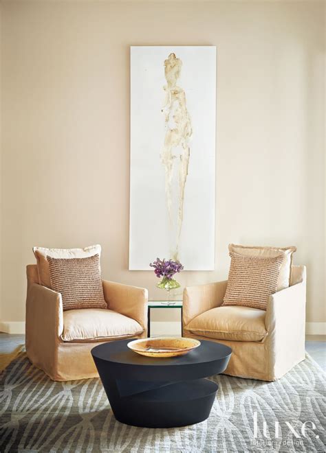 Neutral Modern Sitting Area Luxe Interiors Design