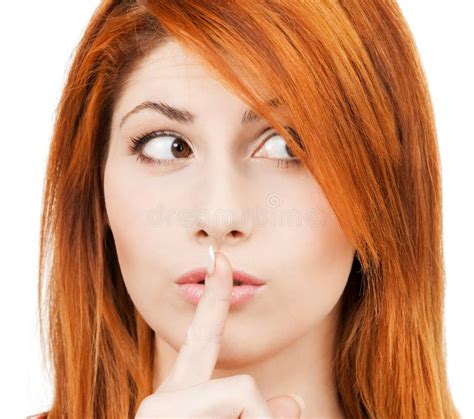 Woman With Finger On Her Lips Stock Photo Image Of Nice Gossip