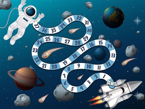 Contando O Modelo De Jogo De Números Com Astronauta No Espaço Vetor