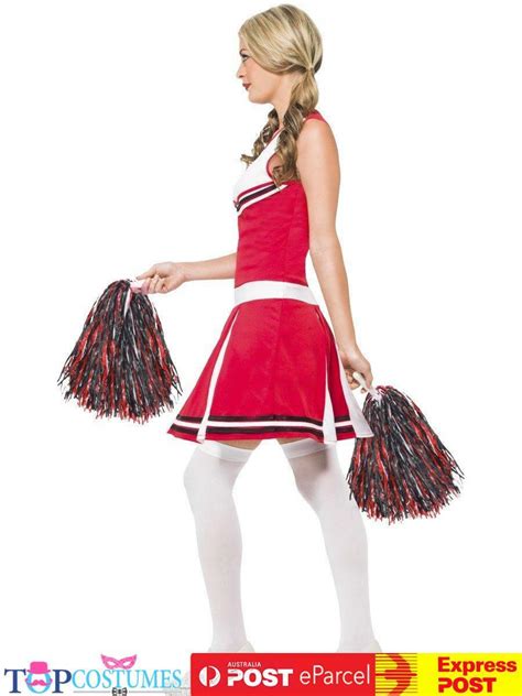 Cheerleader Dress High School Musical Fancy Dress Costume Glee Poms Poms Ebay