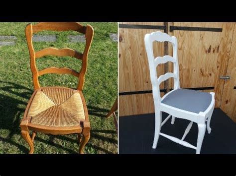 Moderniser une chaise de type Louis XV en chêne et paille  Relooking