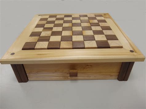 Woodworking Plans Chess Board With Drawer Paper Plans Etsy