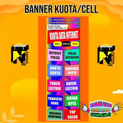 Jual Spanduk Banner Konter Pulsa Cell Seluler 160x60 Cm Banner Jual