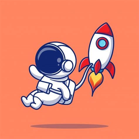 An Astronaut Is Flying With A Rocket In His Hand