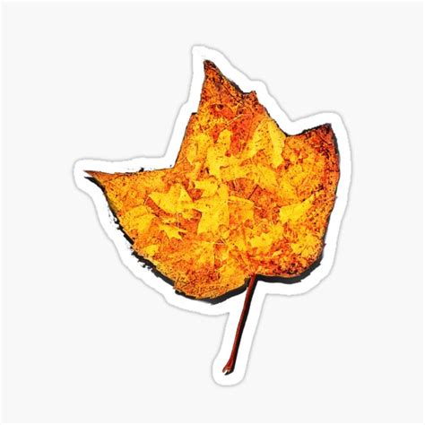 Autumn Fall Maple Leaf Shape Yellow Leaves Sticker For Sale By
