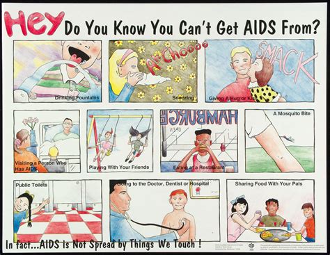 Hey Do You Know You Cant Get Aids From Aids Education Posters