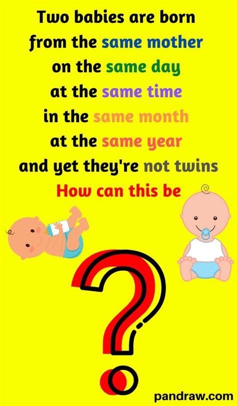 The jokes and riddles are really good and are appropriate for kids of all ages. Twins Riddle | Fun quotes funny, Funny riddles with ...