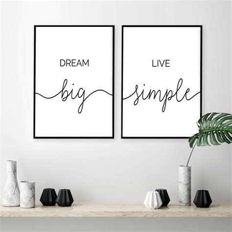 Black And White Simple Life Quotes Wall Art Minimalist Inspirational