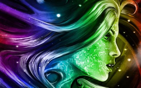 Rainbow Girl 3d Fantasy Abstract Art Digital Hd Wallpapers For Mobile Phones And Laptops