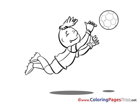 Catching Ball Soccer Colouring Sheet Free