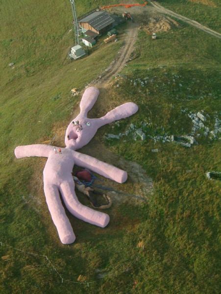 Olympic Sized Art Pink Rabbit Rabbit Sculpture Giant Rabbit