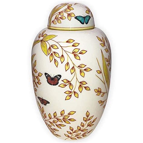 Garden Butterfly Cremation Urn By Beautiful Life Urns Hand Painted