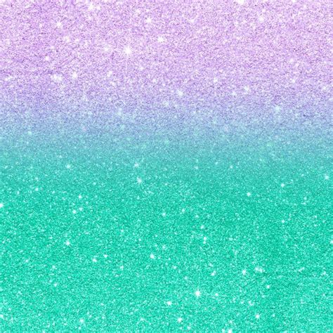Mermaid Purple Teal Aqua Faux Glitter Ombre Gradient Mini Art Print By