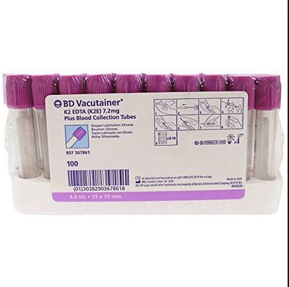 Bd Vacutainer Edta Blood Collection Tubes Us Labels And Materials Group