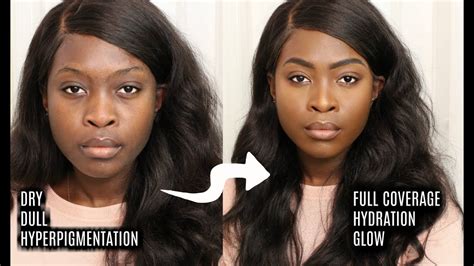 Dark Skin Makeup Routine For Dry Skin And Hyperpigmentation Youtube