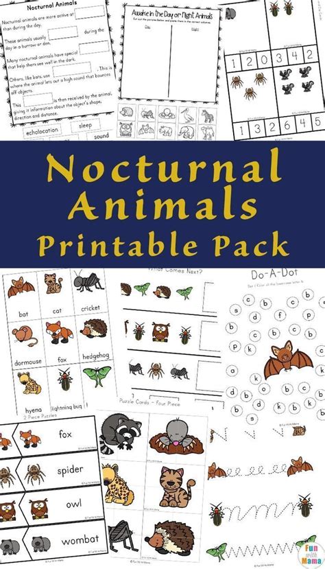 Your Kids Will Enjoy This Nocturnal Animals Printable Pack Artofit