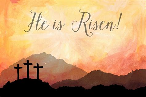 Easter Scene With Cross Jesus Christ Watercolor Vector Illustration