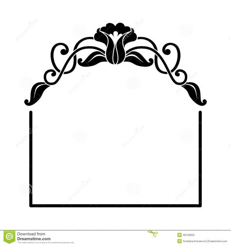 Decorative Square Frame With Floral Ornament Stock Vector