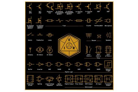 Schematic Symbol Reference Guide Pcb Coaster Etsy