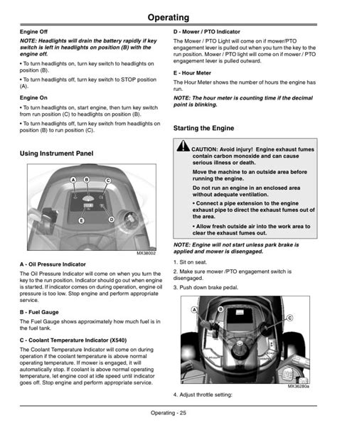 John Deere X500 Tractor Operator Manual Omm167791