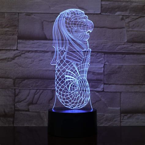 Buy Mrqxdp Acrylic Sheet Lamp Merlion Magic Animal Visual Light Effect