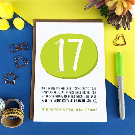 Funny 17th Birthday Card To Celebrate The Legalities Of Etsy