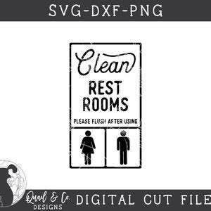 Clean Restrooms SVG Restroom Symbol Svg Bathroom Sign Svg Etsy