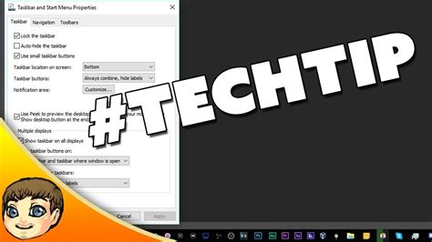 Techtip Save Screen Space W Small Taskbar Buttons Windows 10 Tips
