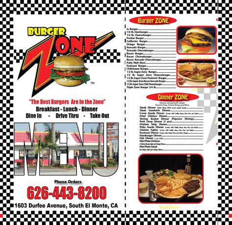 A visa or mastercard gift card is always a good option as it gives others the option to shop from anywhere they choose. Menu | Burger Zone, 1603 Durfee Ave., South EI Monte, CA 91733, United States, Tel: (626) 443-8200