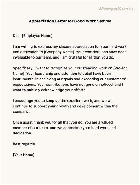 Appreciation Letter To Your Employees Free Samples How To Write It Effectively Razorpayx