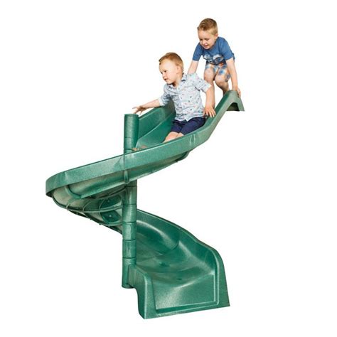 15m High Childrens Playground Garden Spiral Slide In Green For