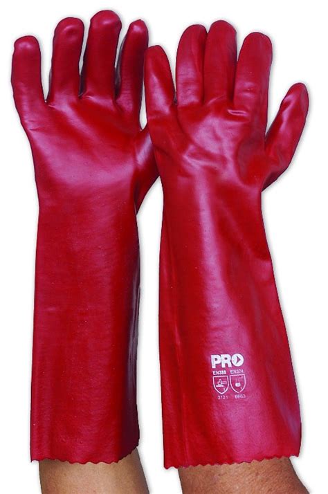 Red Pvc Glove 45cm Pvc Gloves Safety Zone Australia