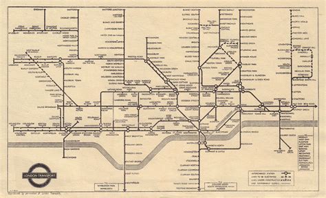 London Underground Tube Map Central Line Extension U C Harry Beck