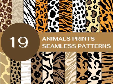 Commercial Use Animals Print Digital Pattern Safari Prints Digital